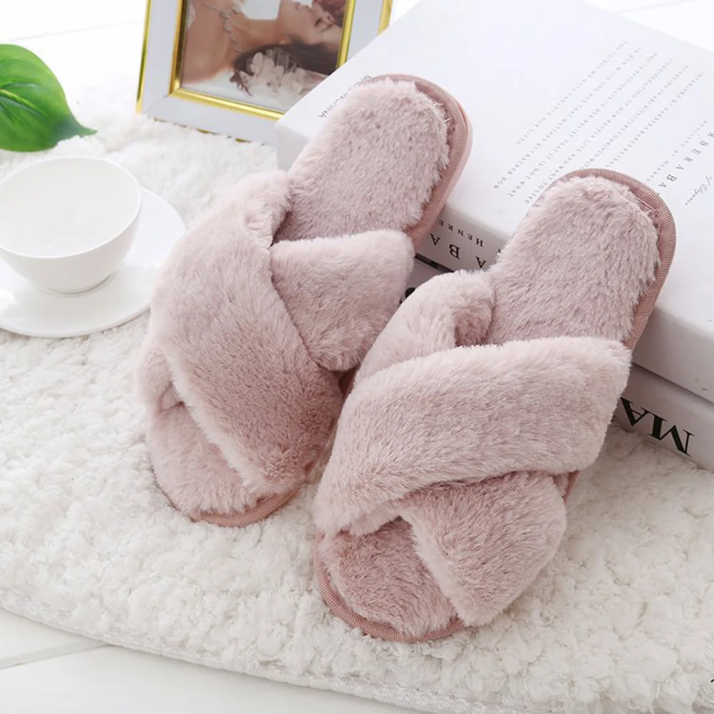 

Womens Slipper Anti- Skid Cozy Plush Winter Indoor Slippers Warm Flannel Lining Woman Slippers for Ladies