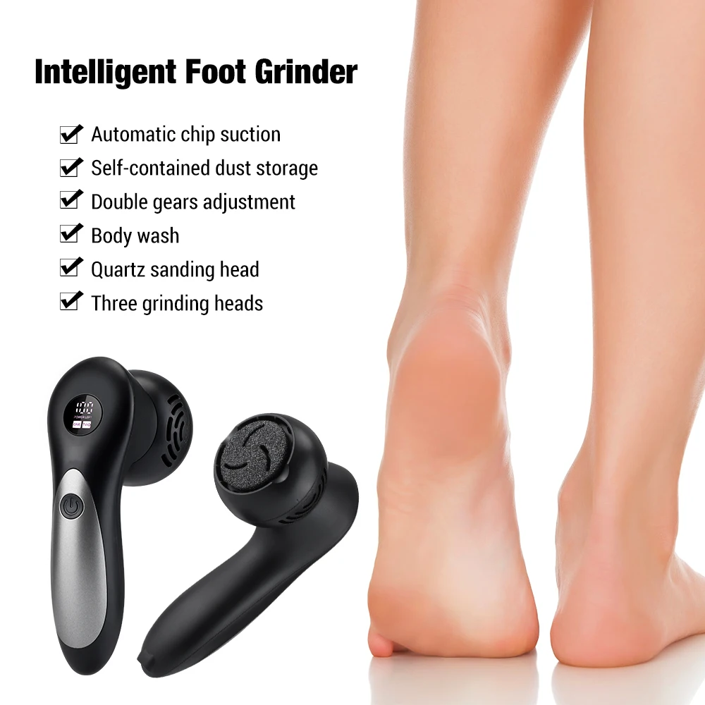 

2 Gears Electric Foot Grinder Digital Display Pedicure Device Remove Dead Skin Calluses Exfoliating Prevent Cuticle Harmless USB
