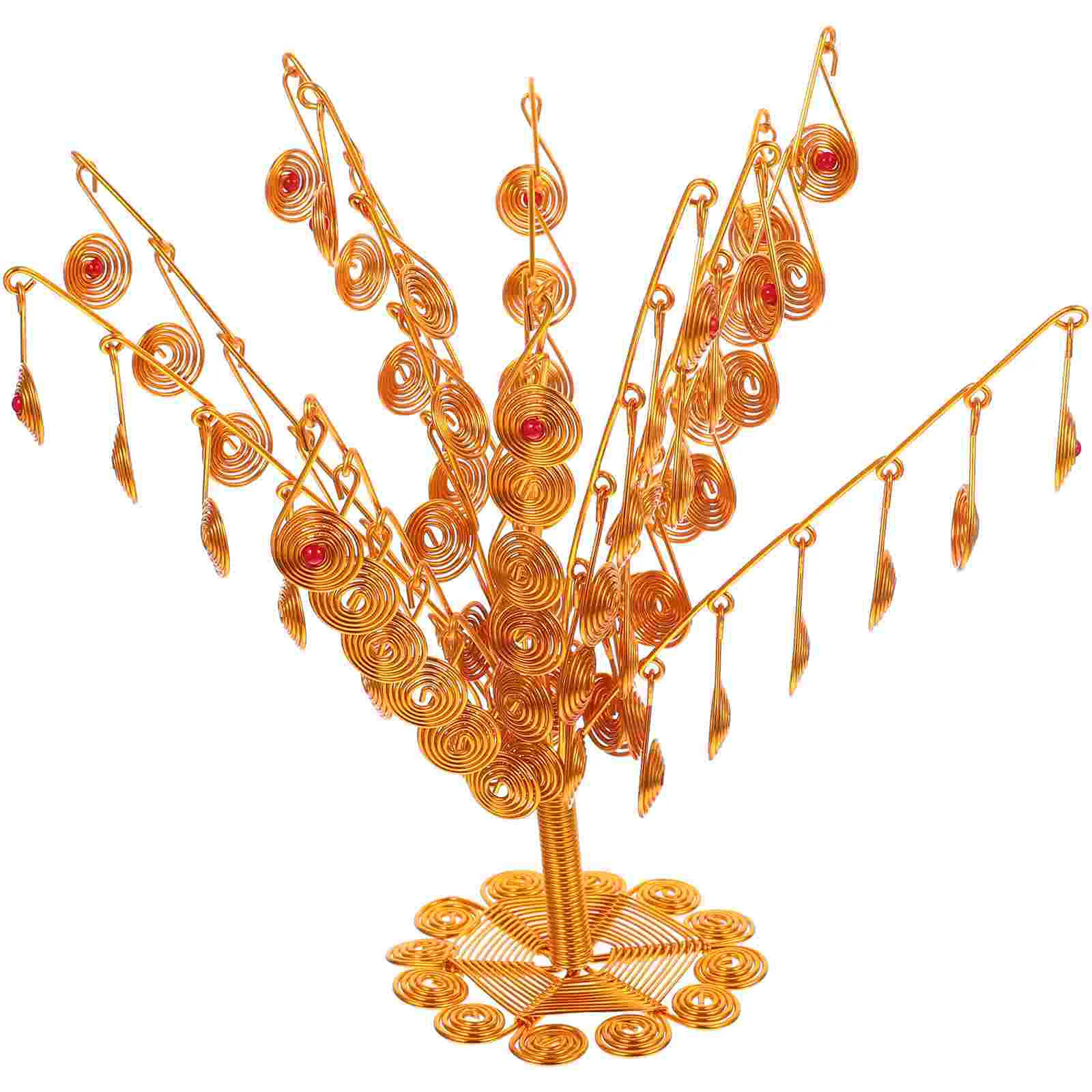 

Hand-made Chinese Style Festival Adornment Tree Adornment Metal Tree Desktop Small Decor as Gift