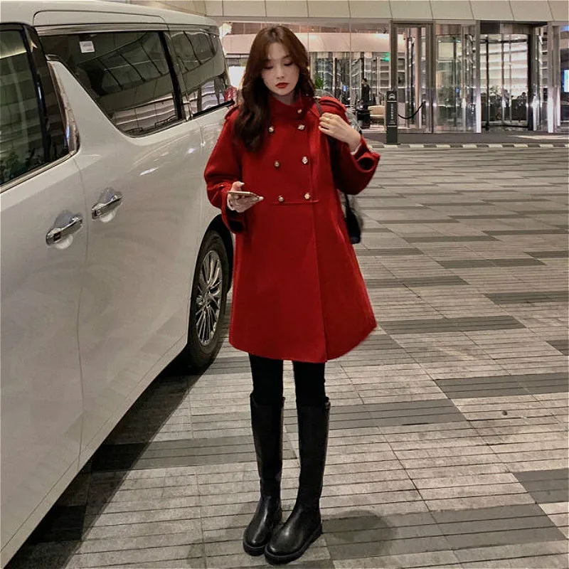 Женская зимняя одежда на пуговицах элегантное однотонное повседневное стильное
