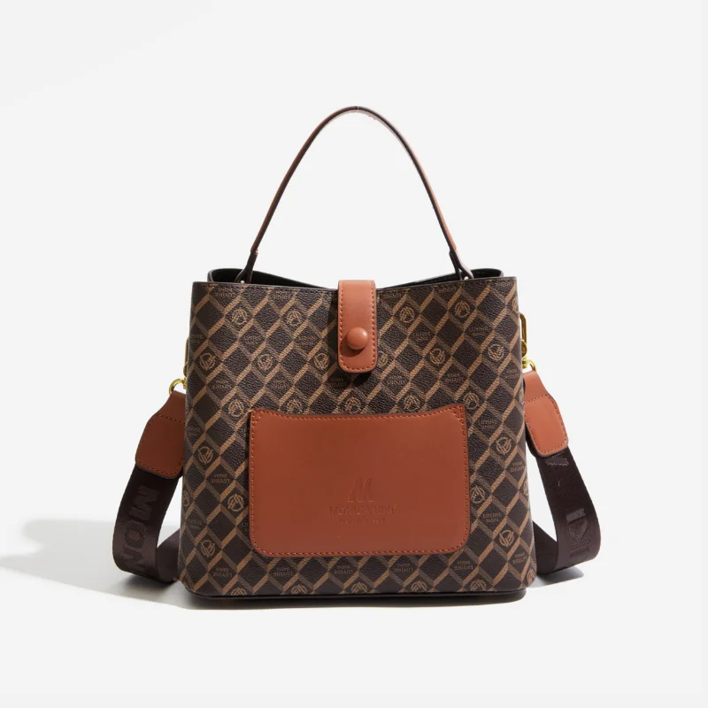 

New Fashion Bucket Bag Women Luxury Designer Shoulder Crossbody Bag Large Capacity Ladies Handbag PU Leather Small Shopping Bags