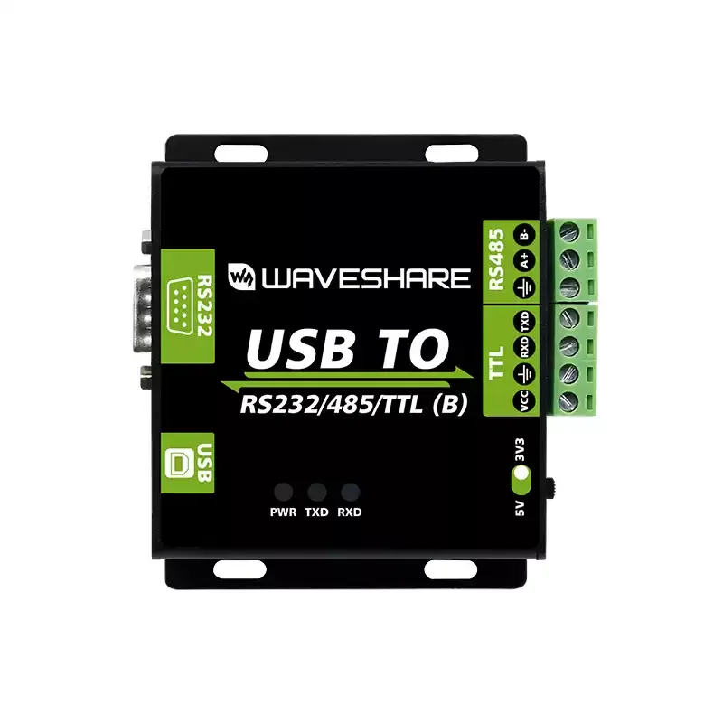 Фото Преобразователь Waveshare USB в RS232/485/TTL со встроенным FT232RL, промышленный USB-RS232 конвертер, поддержка Android и Windows №3