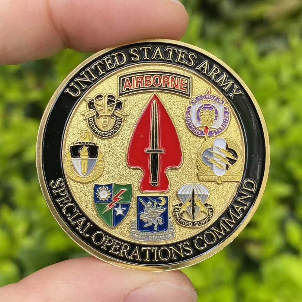 Армия США воздушно-десантный синус Pari команда специальных операций позолоченные