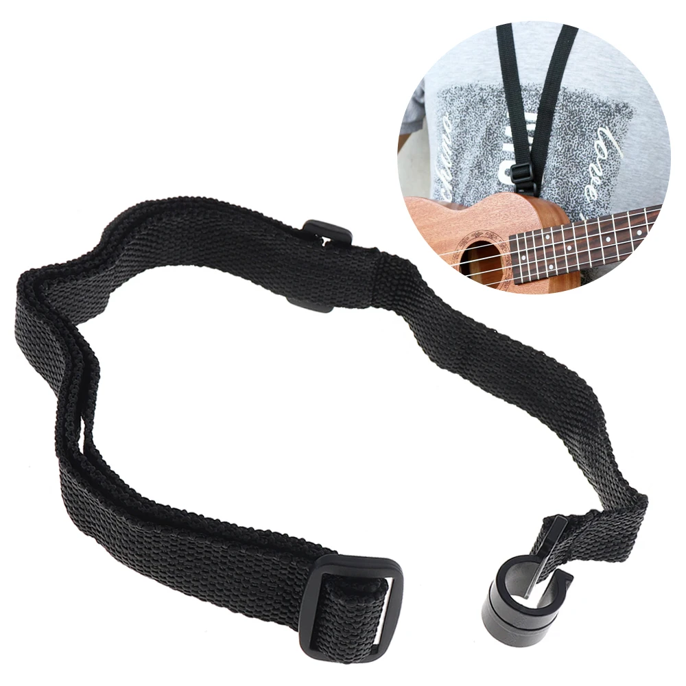 

46 - 58cm Universal Adjustable Durable Nylon Ukulele Strap Neck Hanging Belt with Plastic Ends Ukulele Accessories
