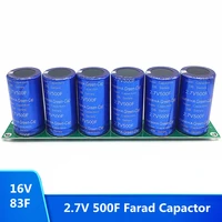 6pcs1set 2 7v 500f farad capacitor super capacitor 16v 83f automotive super farad capacitor module with protective board