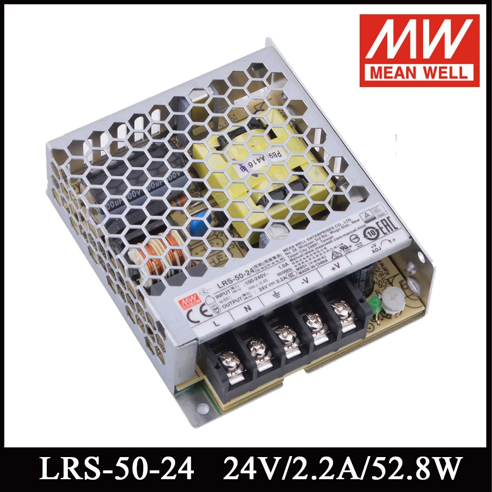 

Светодиодная лампа Mean Well LRS-50-24 85-52,8 В переменного тока в постоянный ток 24 В а Вт с одним выходным переключением питания Meanwell