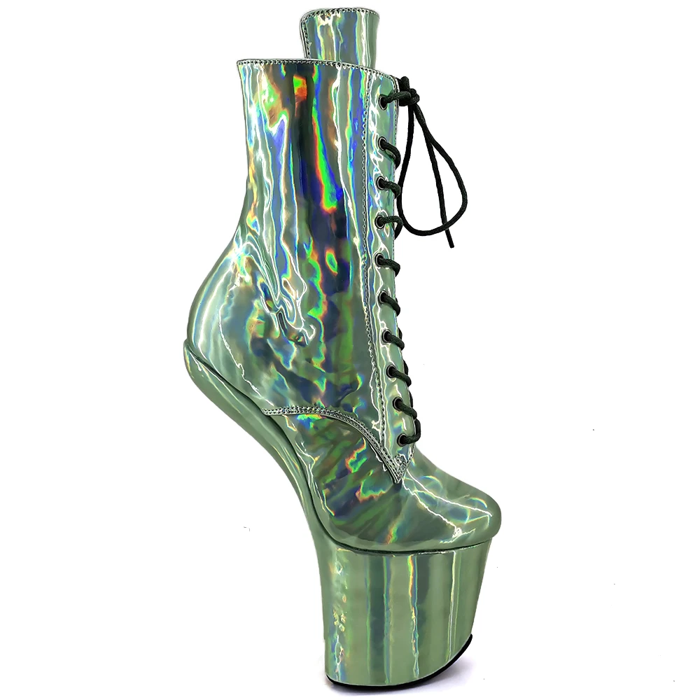 Leecabe PU Upper Platform Ankle Boots Sexy Exotic heelless pole dance shoes