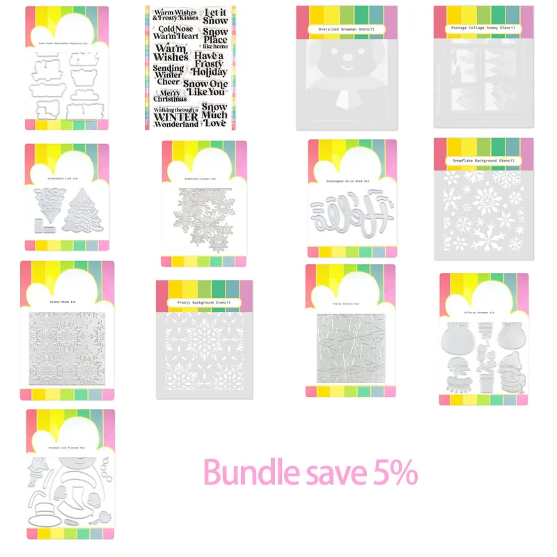 Морозный снеговик почтовый коллаж трафарет прозрачный штамп на Рождество