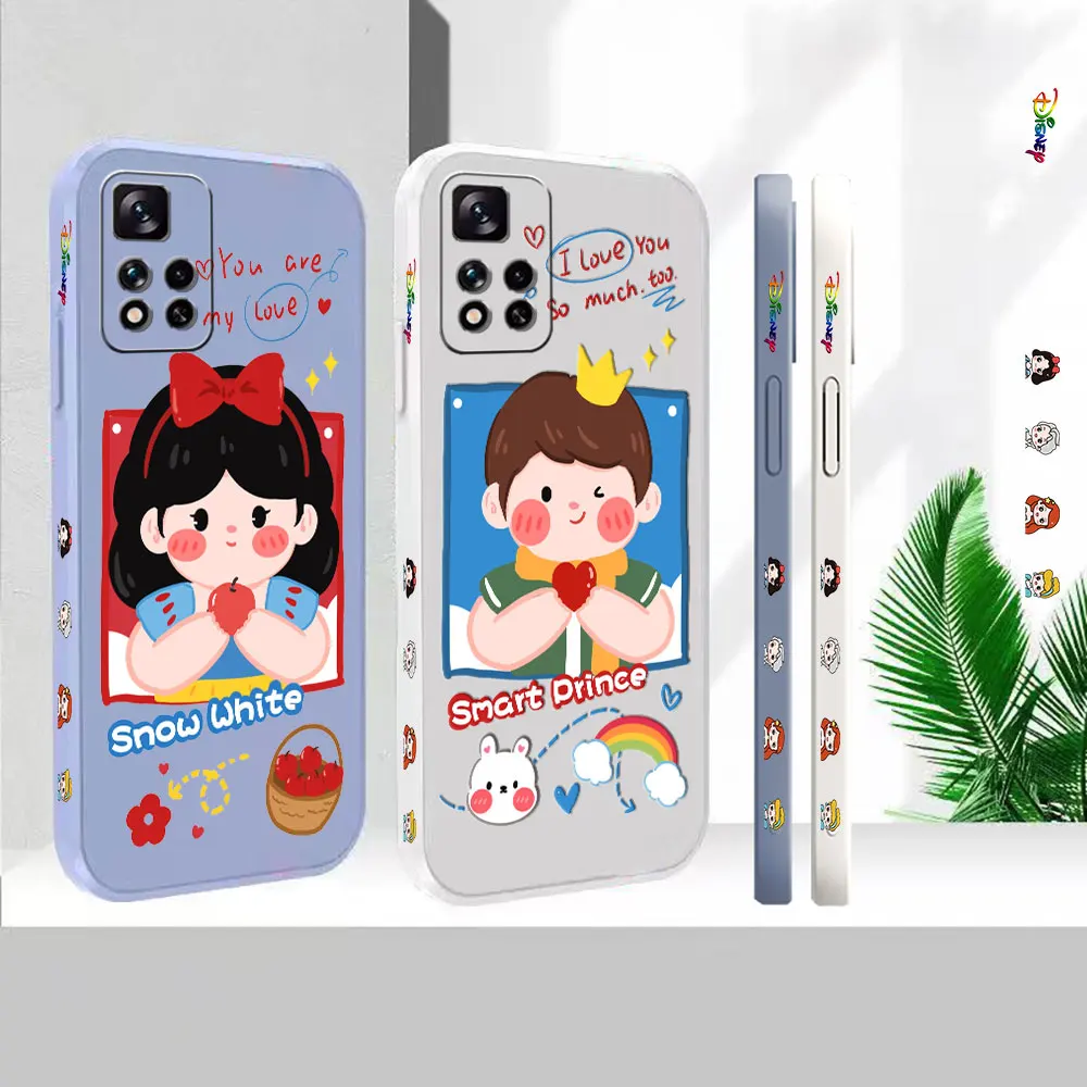 

Liquid Silicone For Redmi Note 12 11 11T 11R 11E 11S 11T 10 10T 9 9S 9T 8 7 7S Pro Plus Max Cover Snow White Prince Case Funda