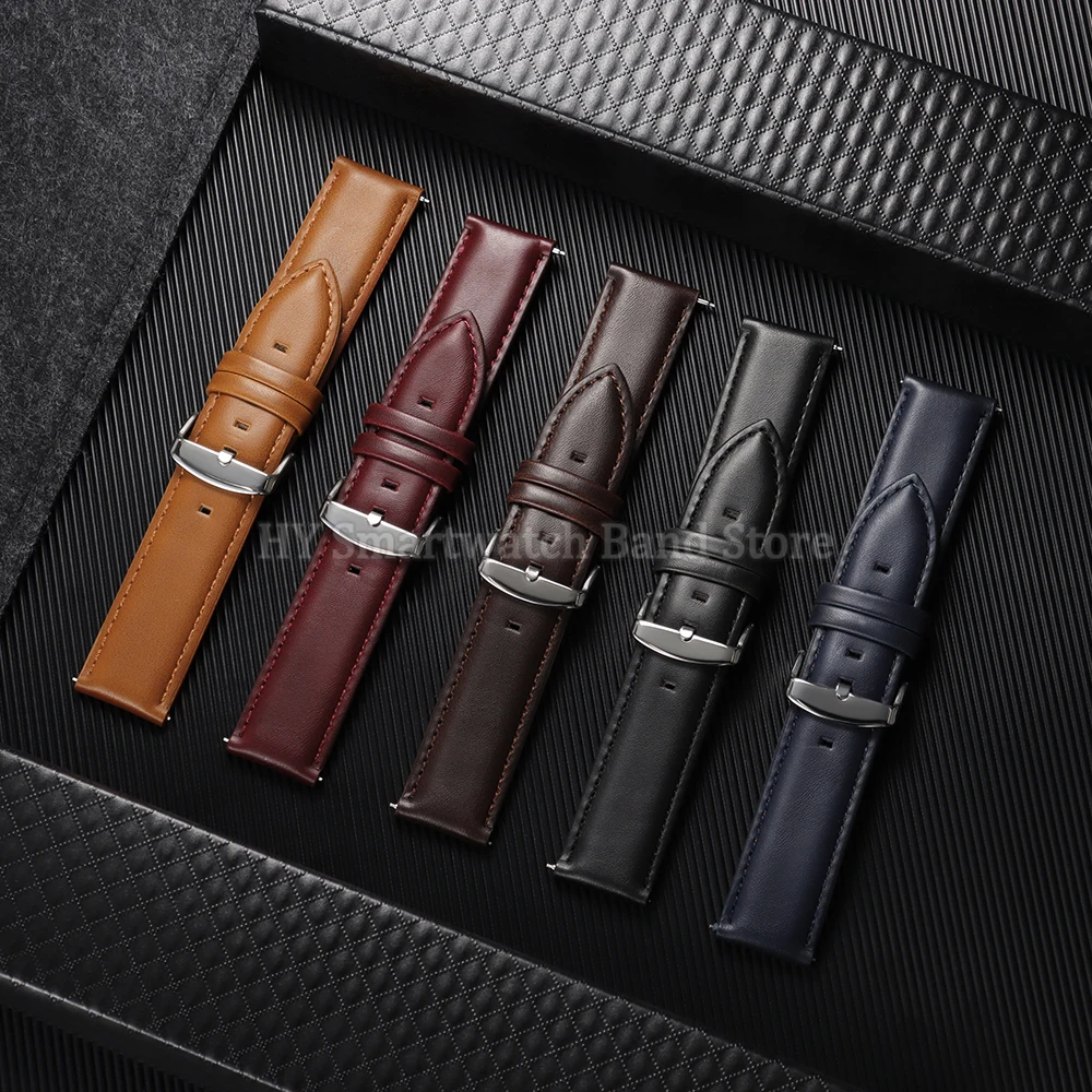 Фото Новый винтажный коричневый кожаный ремешок 18 мм, 20 мм, 22 мм для Omega для Rolex для Seiko, быстросъемный браслет на запястье для мужчин и женщин, браслет из воловьей кожи №2