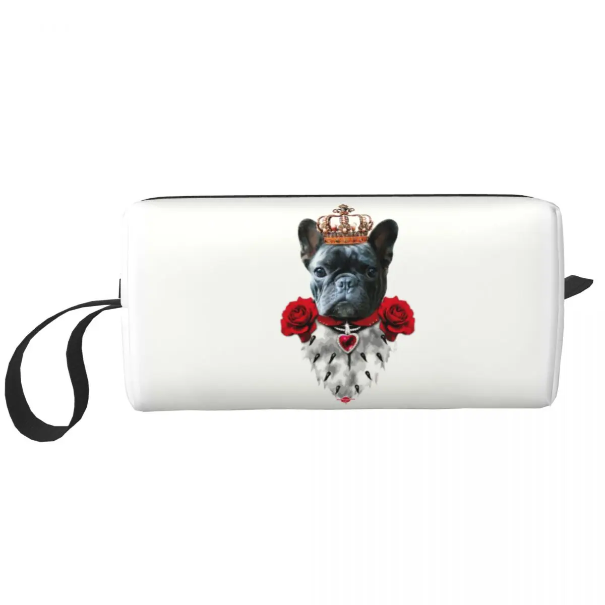 

French Bulldog Bully King Cosmetic Bag Women Cute Large Capacity Funny Animal Puppy Makeup Case Beauty Storage Toiletry Bags