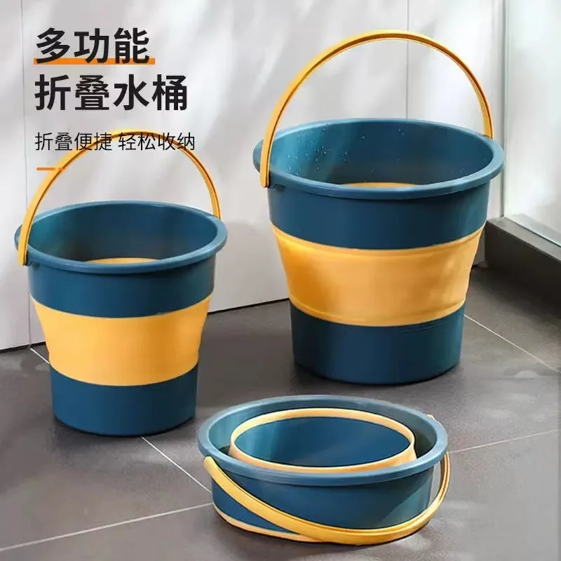 YOZWOO Convenient travel folding bucket car wash can be used for household size telescopic foot wash thickened plastic bucket