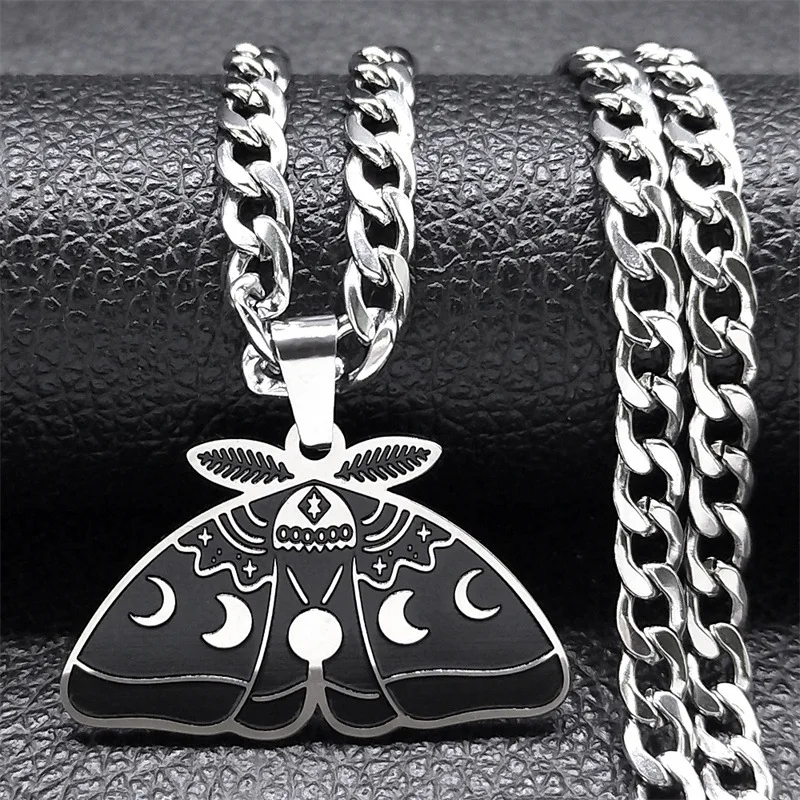 Ожерелье в стиле хип-хоп со старыми цветами ожерелье с тройной луной и молью