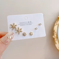elegant butterfly earrings sets simple gold shining snowflake star stud earrings for women girls party delicate jewelry gifts
