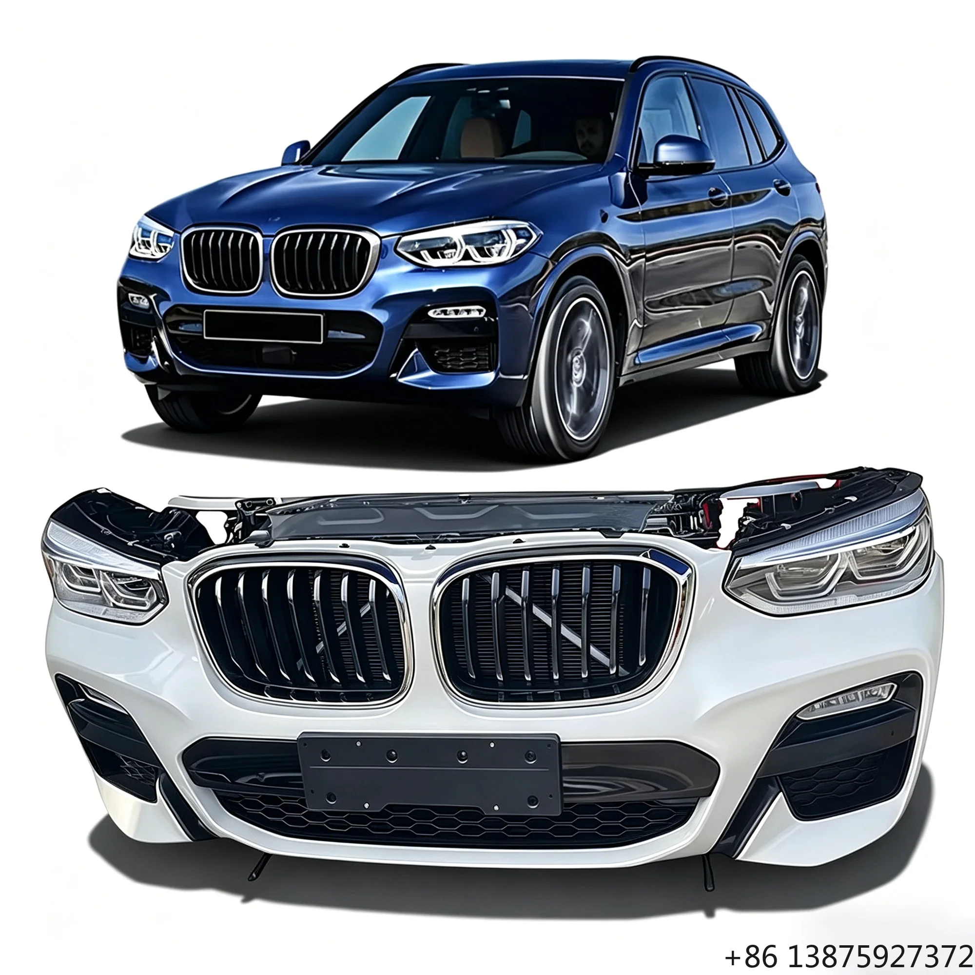 Фото Высококачественный передний бампер в сборе для BMW X3 G01 LCI XDrive25i XDrive28i XDrive30i M Sport 2018-2021 годов, идеальная совместимость №1