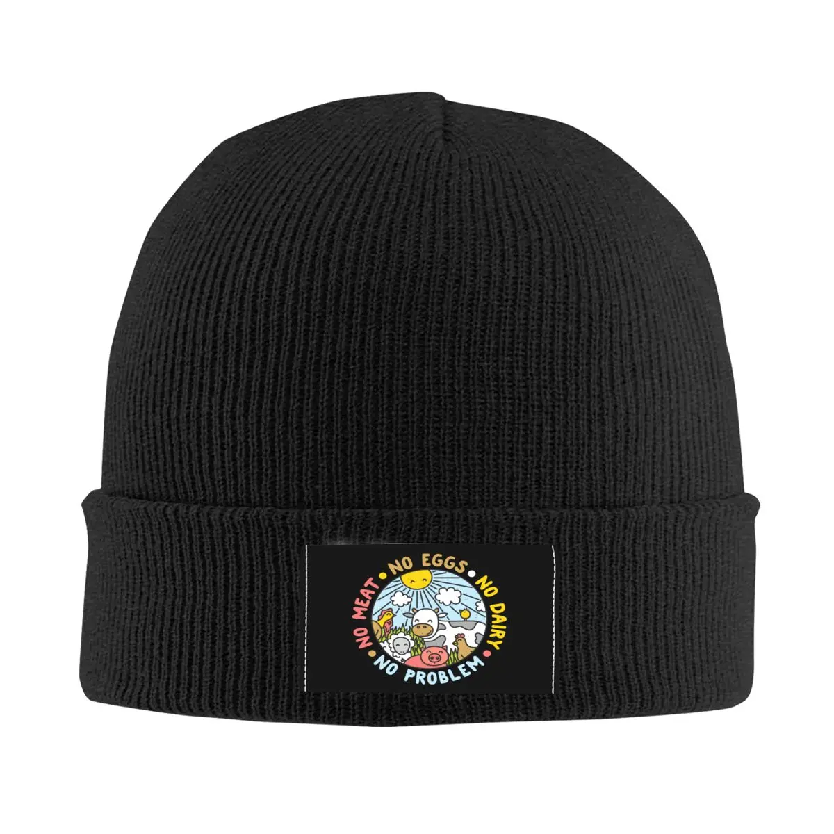 

Vegan Animals Are Friends Skullies Beanies Caps Cool Winter Warm Women Men Knitted Hat Adult Unisex Veganism Bonnet Hats