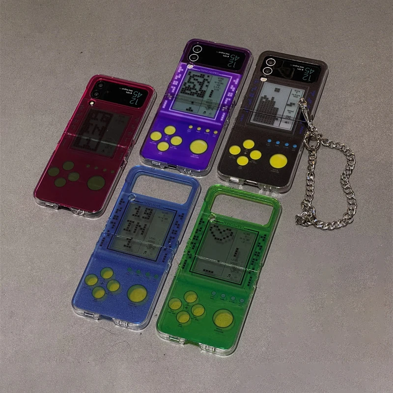 

Vintage Game Machine Phone Case for Samsung Galaxy Z Flip 3 Z Flip 4 Hard PC Back Cover for ZFlip3 ZFlip4 Case Shell