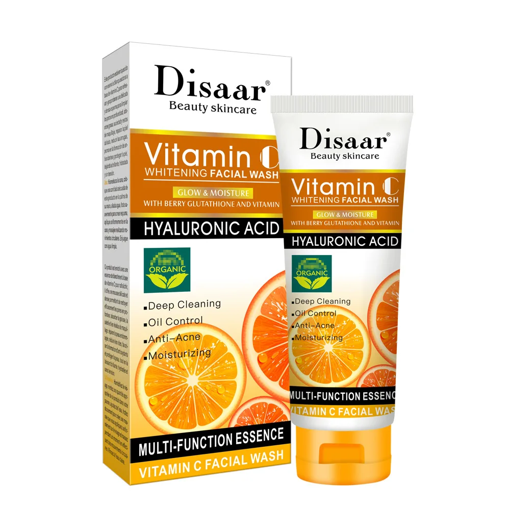 

Vitamin C Facial Cleanser Fade Dark Circles Eye Cream Essence Lighten Spots Whiten Facial Serum Cosmetics Skin Care Product Set