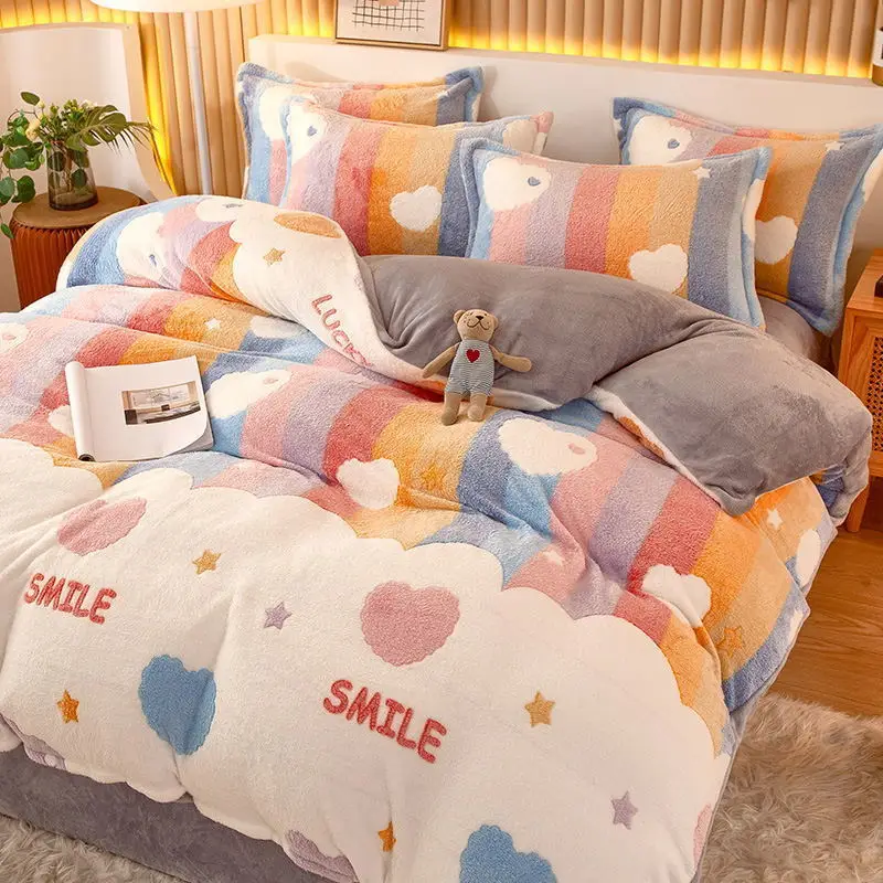 

Зимнее Фланелевое пододеяльник, 1 шт., мягкое теплое бархатное одеяло для снега, сохраняющее тепло покрывало для кровати, пододеяльники 220x240, стирка