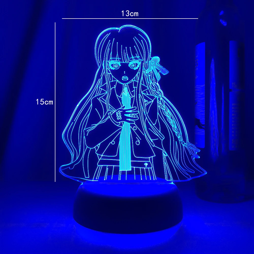 Newest 3D Anime Lamp Danganronpa Kirigiri Kyouko Illusion Led Changing Nightlights Lampara For Bedroom Decoration Dropshipping images - 6