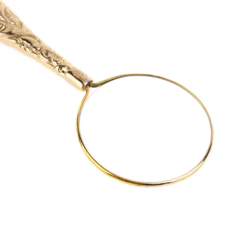 

European Delicate Pattern Handle Retro Glass Lens Magnifying Glass J2FA