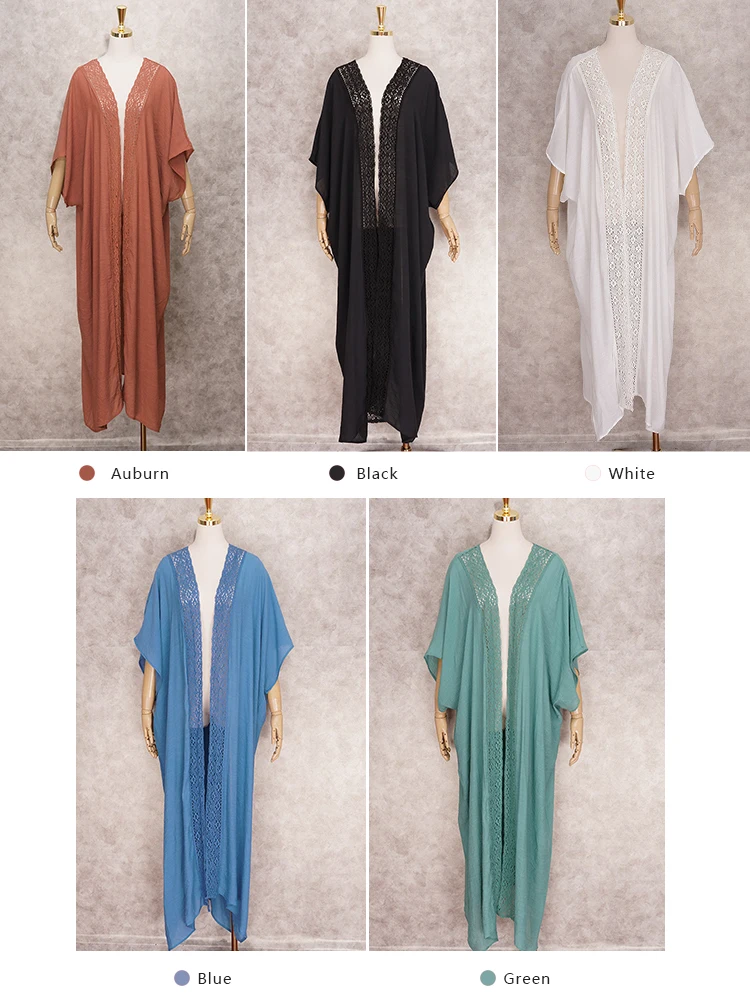 Женское летнее кимоно с полурукавами вырезами |