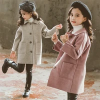 girls woolen coat jacket outwear 2022 new brand warm plus thicken spring autumn cotton%c2%a0overcoat high quality tops childrens clo