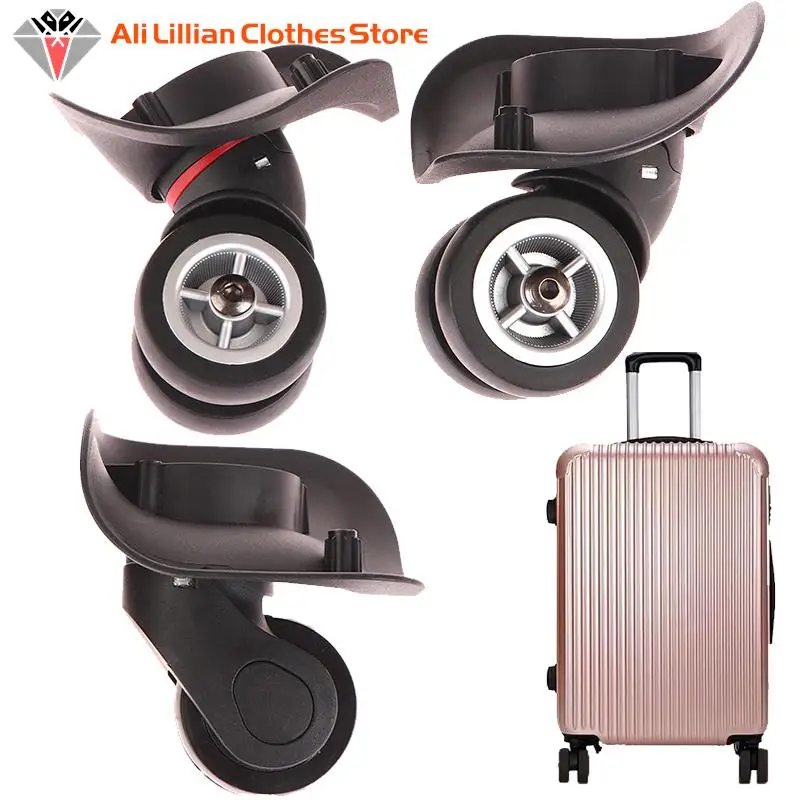 

1 пара сменных колес для чемодана, поворотные универсальные поворотные колеса, черные двойные роликовые колеса, уличная тележка, аксессуары для путешествий