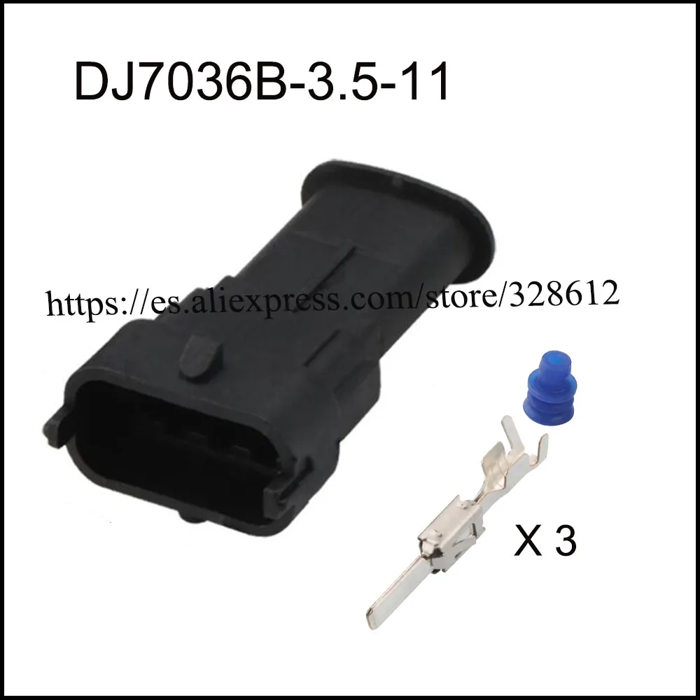 

100 набор автомобильных проводов, мужской и женский кабель, водонепроницаемая оболочка, 3 штырька, розетка в комплекте с клеммой