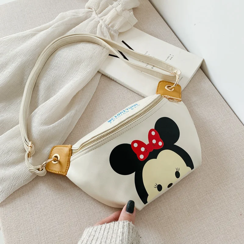 Cartoon Minnie Donald Duck fashion children's chest bag cute boy outdoor backpack  shoulder bag foreign style small Satchel