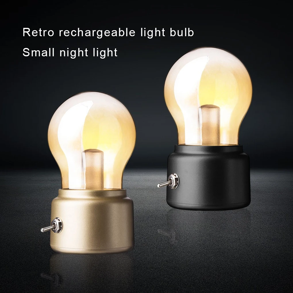 

1 2 3 ABS Glass Night Light Replacement Decorative Rechargeable 5V Vintage 500mAh Bedroom Atmospheres Lights Decor Gold