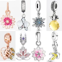 bracelet charms for jewelry making pendants necklace pandora beads accessories orchid lotus pineapple banana snowflake leaf