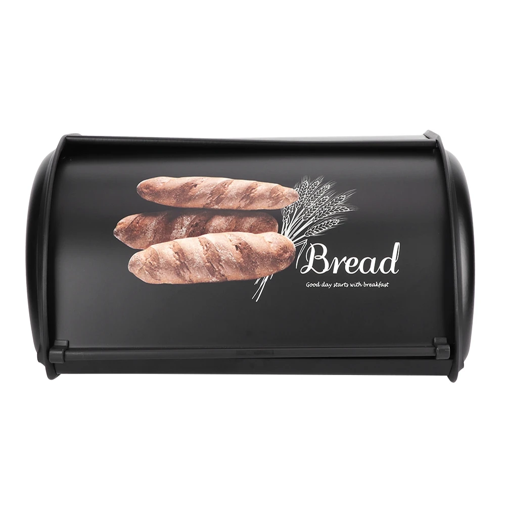 

Large Capacity Stainless Steel Bread Box Holder Bin Container Kitchen Storage OrganizerBlack