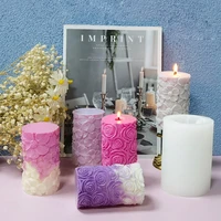 flower butterfly aromatherapy candle silicone mold diy cylindrical soap gypsum resin pillar mold for valentines day birth gift