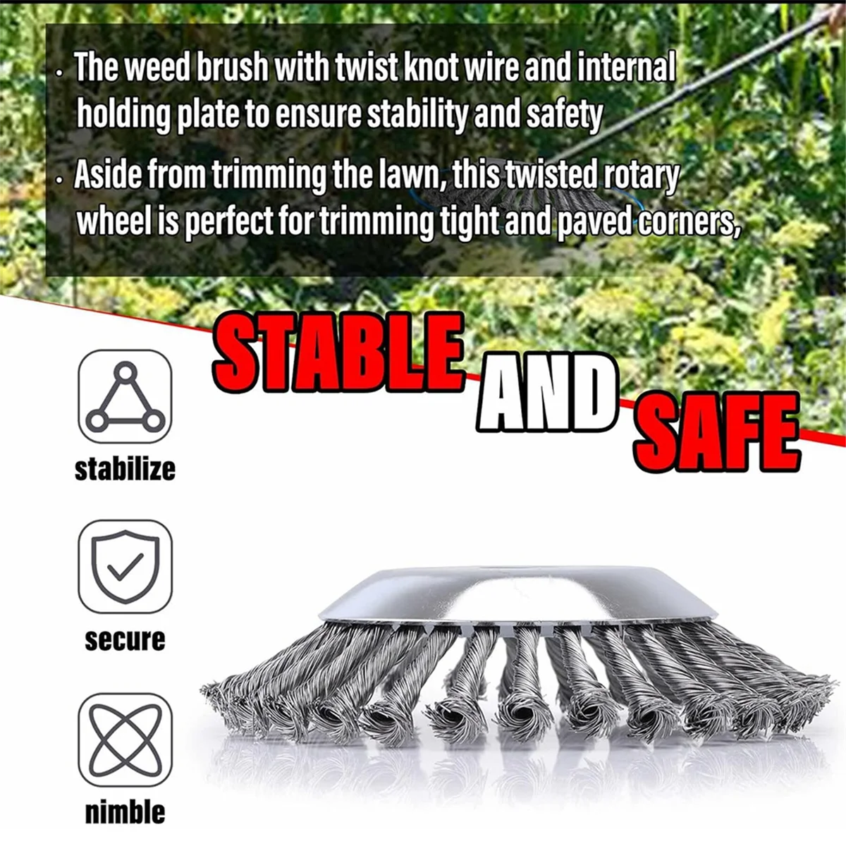 Поворотная проволочная щетка триммерная головка лезвие для сорняков