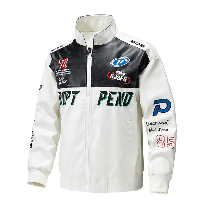 Уличный тренд 2028 XKK свободное кожаное пальто для мужчин красивая черная