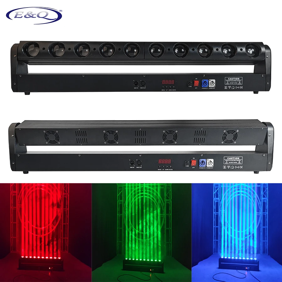 

LED Bar DJ Lights 10X40W Lyre Beam DMX RGBW Moving Head Stage Effect Lighting For Christmas Home Party DiscoBoat Show