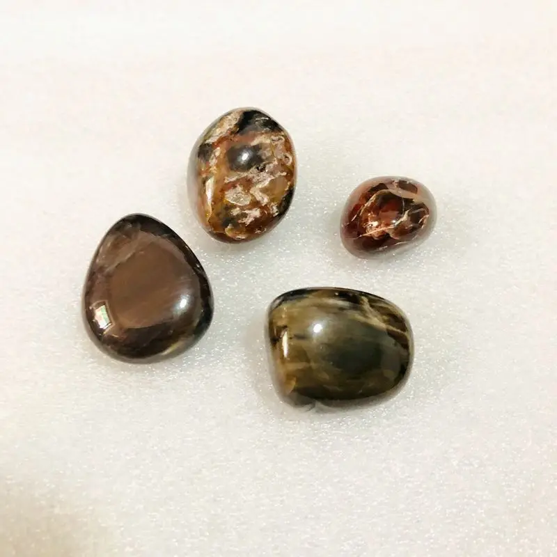 Оптовая продажа 4 шт. полированное окаменелое дерево яшма морское стекло камни