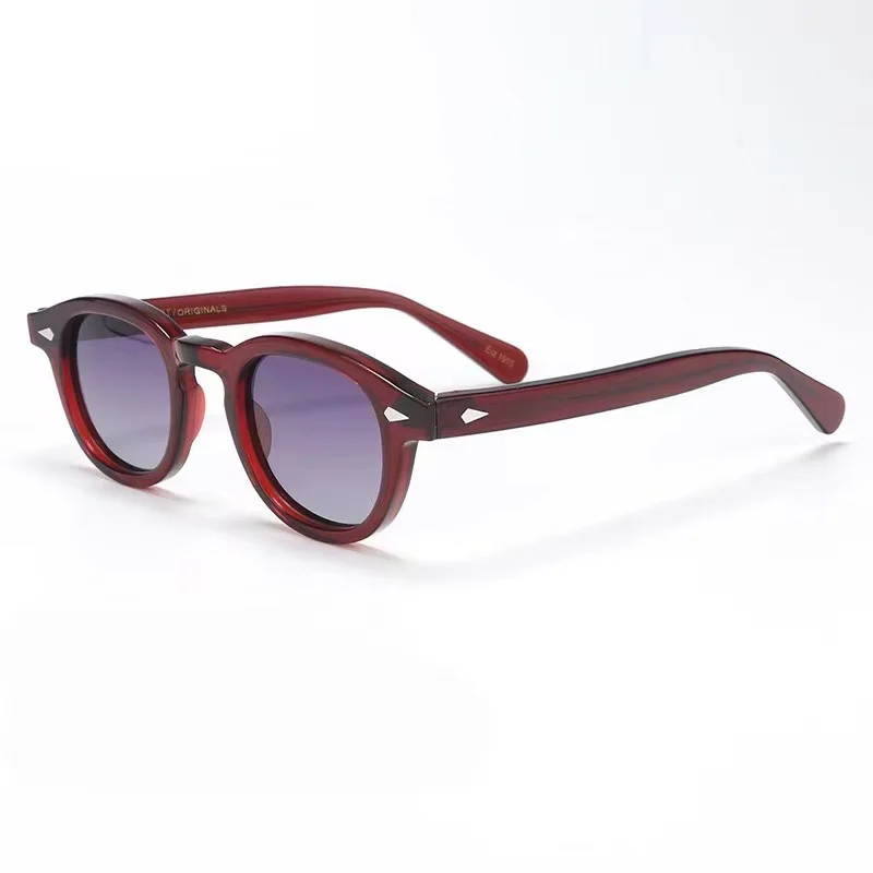 

Мужские и женские очки с градиентными фиолетовыми линзами, Классические солнцезащитные очки в красной ацетатной оправе