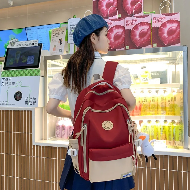 

Large Female Cute College Backpack Girl Travel Book Backpack Nylon Fashion Ladies Leisure Bag Women Laptop Men School Bags