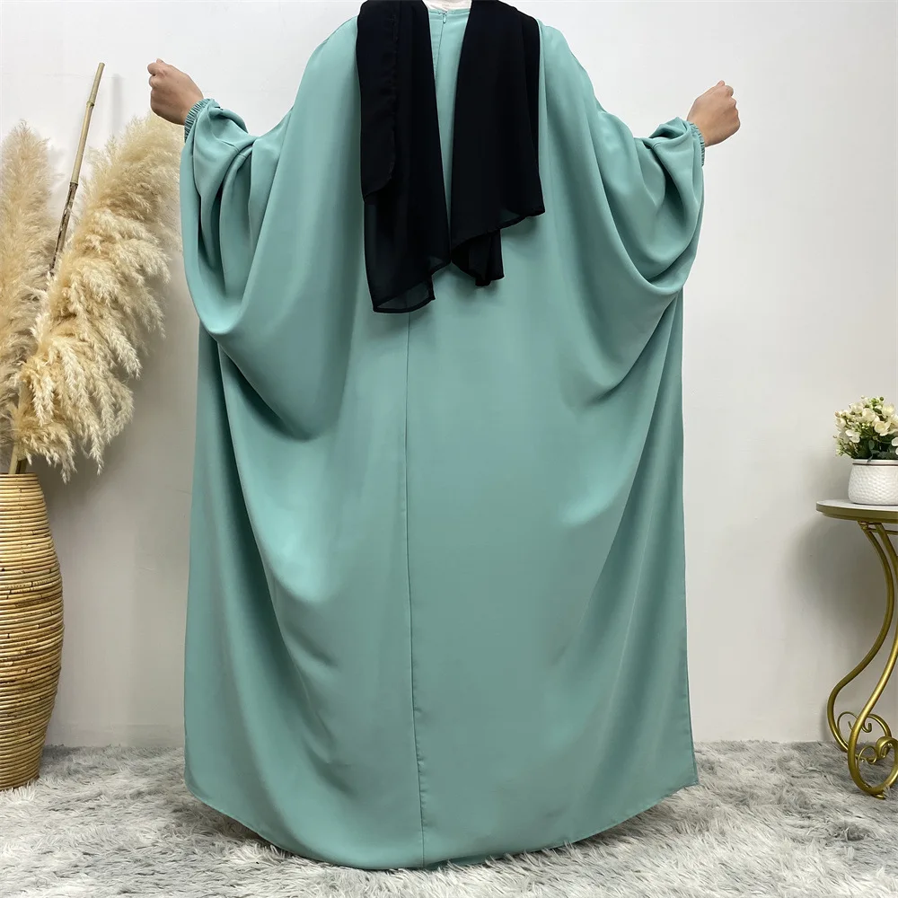 Muslim Ladies Robe Middle East Dubai Bat Long Sleeve Casual Joker Pure Color Robe Abayas for Women Robe De Soiree Luxe  عبايات