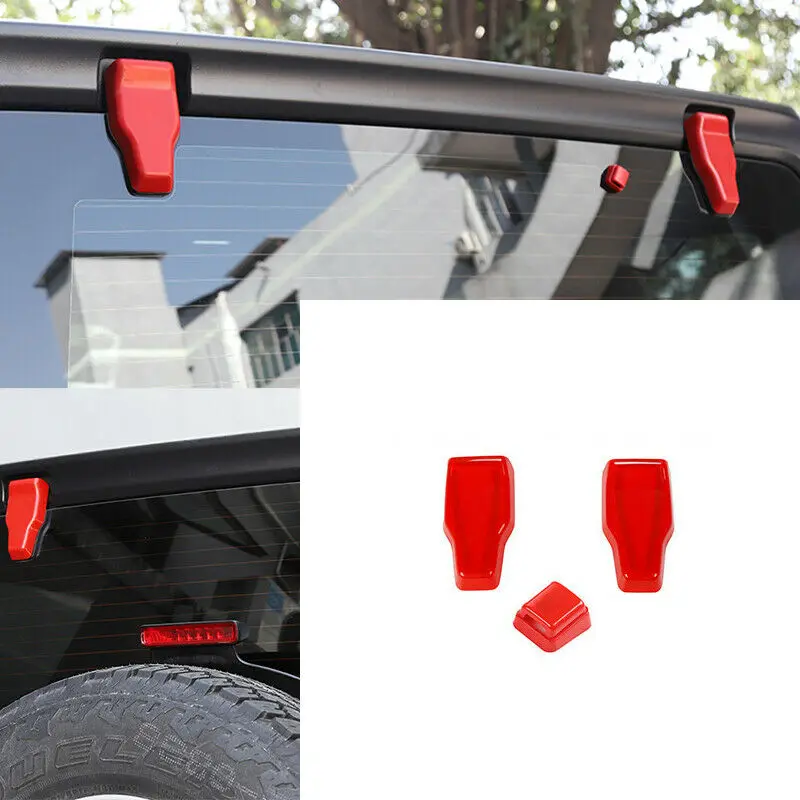 

Подходят для Jeep Wrangler JL 18-2020 ABS красная крышка петли для задней двери багажника отделка 3 шт.