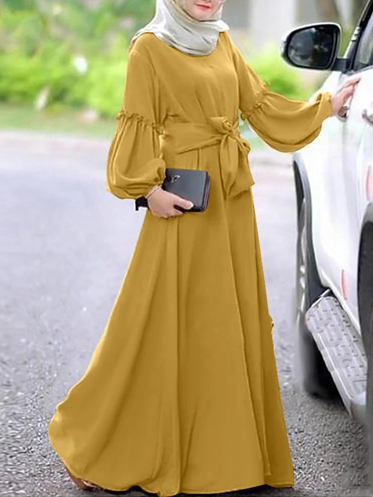 

Muslim Abaya Femme Dubai Abayas for Women 2023Turkish European and American Robe Femme Musulman New Ruffles Elegant Long Skirt