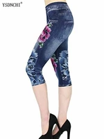 ysdnchi push up sports flower printed capris women seamless sexy short high waist pants gym exercise leggings female clothing