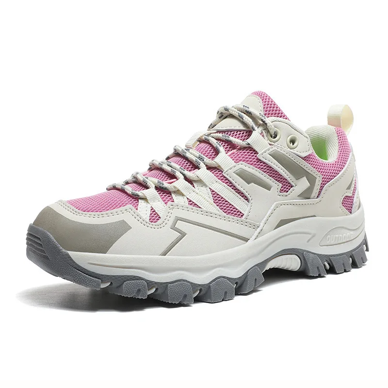 Large Size Couple Hiking Shoes Mesh Breathable Camping Trail Hiking Shoes Soft Bottom Female Professional Outdoor Sports Shoes
