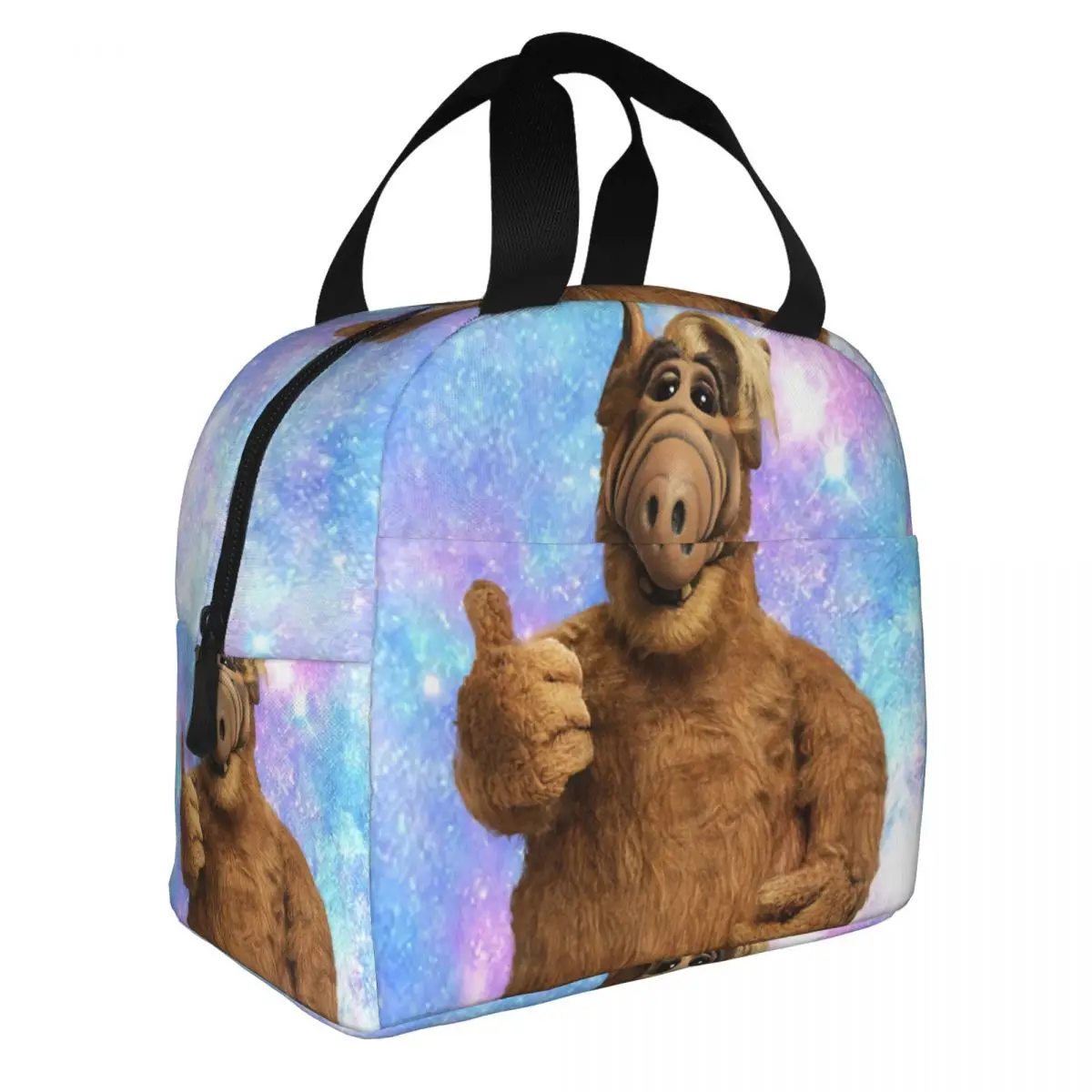 

Alf Thumbs Up Insulated Lunch Bag Leakproof Thermal Cooler Alien Life Form Tv Show Bento Box for Women School Picnic Food Bags