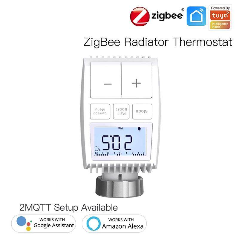 Привод радиатора Tuya ZigBee3.0, умный термостат, регулятор температуры, внешний датчик, TRV Голосовое управление, Alexa