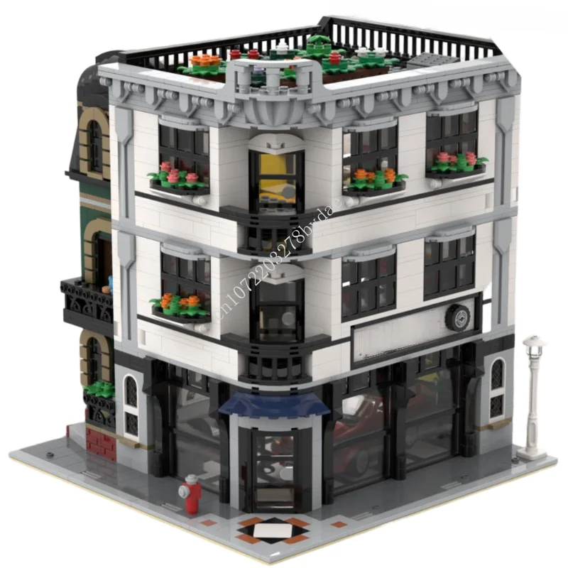 

3223PCS Customized MOC Modular Car Showroom street view Model Building Blocks Bricks Children birthday toys Christmas gifts