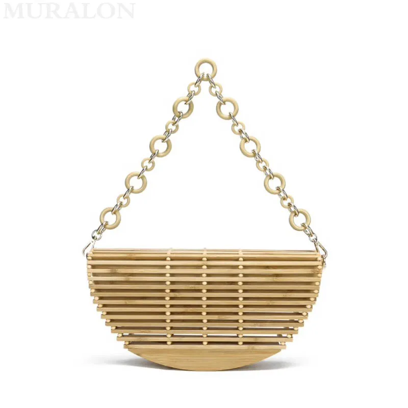 Винтажная выдолбленная полукруглая сумка с цепочкой и дизайн пляжного отдыха