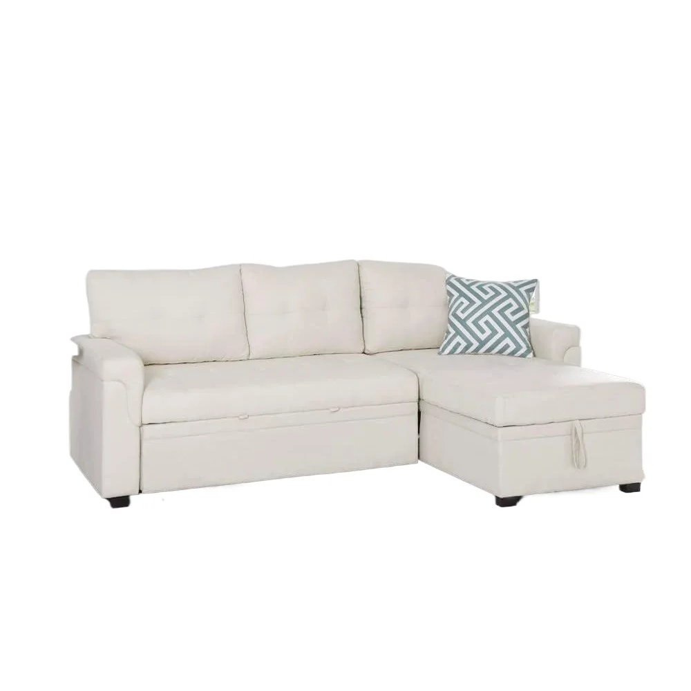 Г-образный диван выдвижной с местом для хранения вещей двусторонние спальные